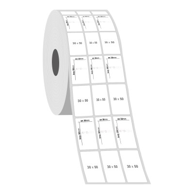 30 x 50 3'lü Silver Mat Etiket - 2