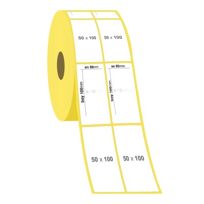 50 x 100 2'li Kuşe Etiket - 2