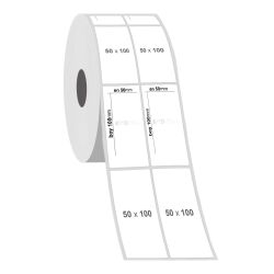 50 x 100 2'li Silver Mat Etiket - 2