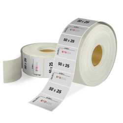 50 x 25 Silver Mat Etiket - 1