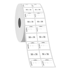 50 x 30 2'li Silver Mat Etiket - 2