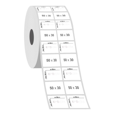 50 x 30 2'li Silver Mat Etiket - 2