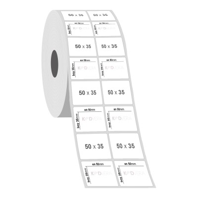 50 x 35 2'li Silver Mat Etiket - 2