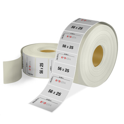 56 x 25 Silver Mat Etiket - 1