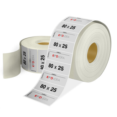 80 x 25 Silver Mat Etiket - 1